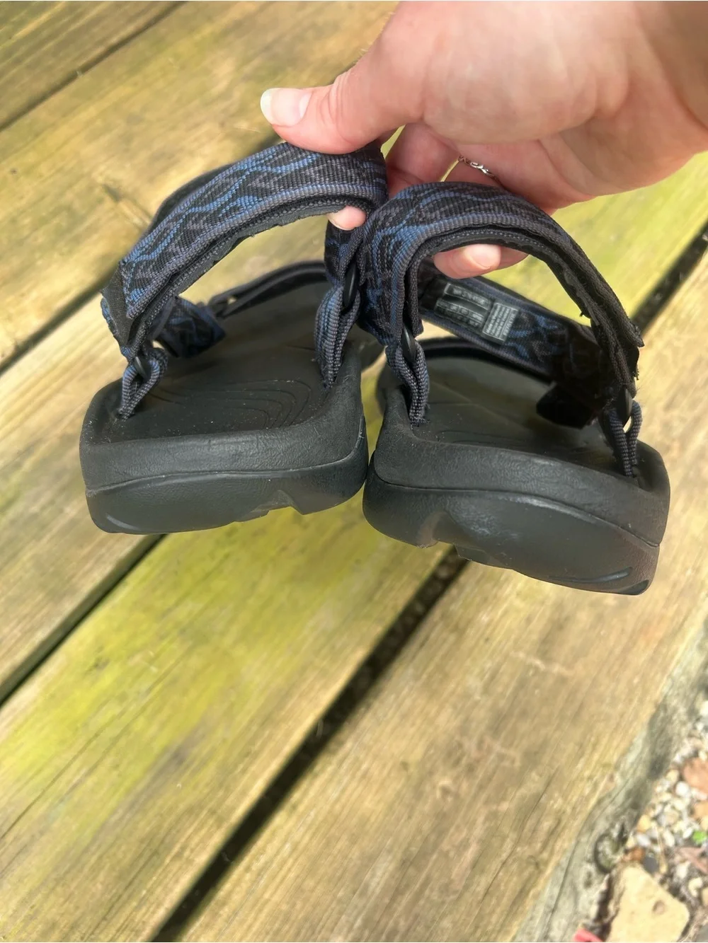 Men’s Teva Hurricane Sandals Wavy Trail Navy Strap Outdoor Hiking Waterproof
